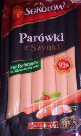 Parówki z szynki Sokołów